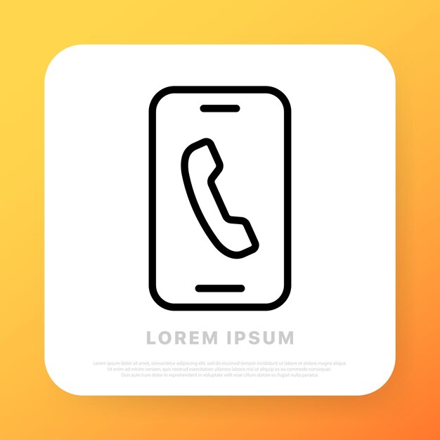 Vector phone call line icon smartphone technology communication people device concept vector line icon for business and advertising