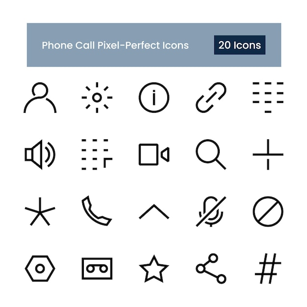 phone call outline icons set