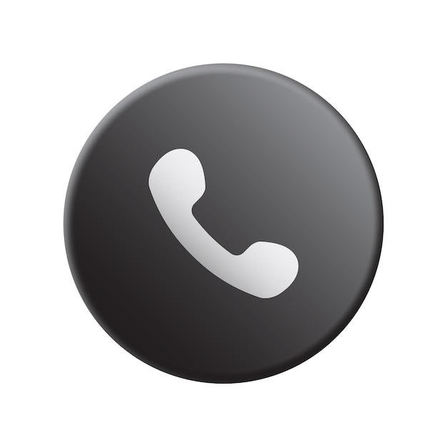 Phone call symbol black circular button icon isolated vector illustration