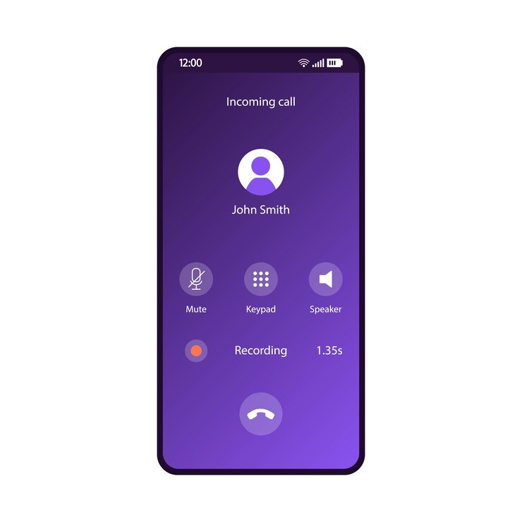 Vector phone calls app smartphone interface vector template