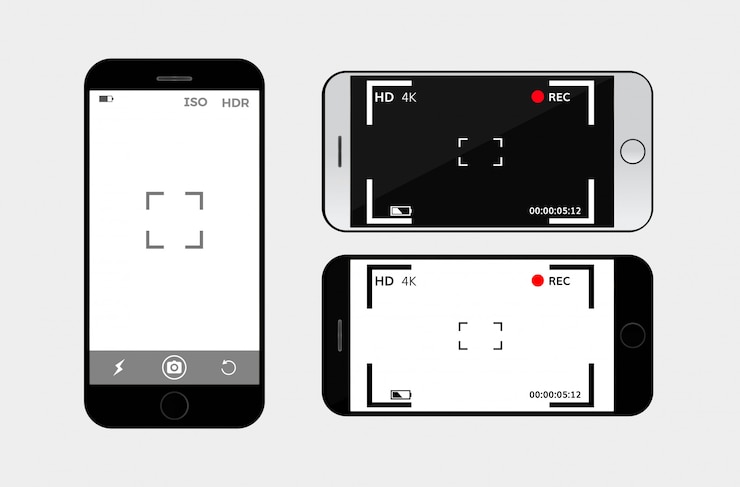 Vector  phone camera interface viewfinder