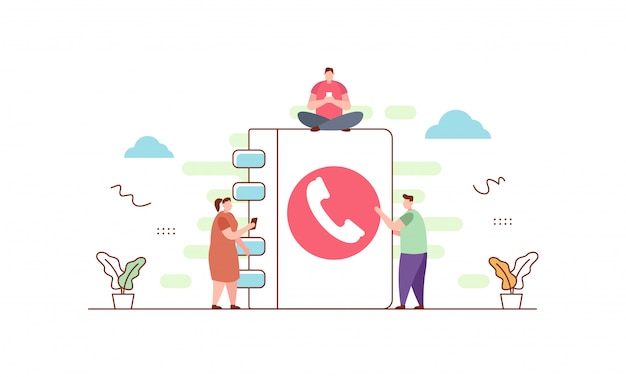 Phone contact in flat style