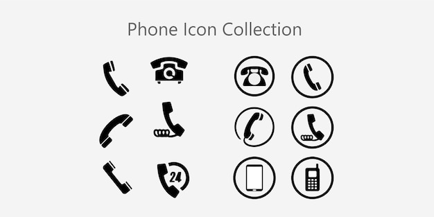 Phone Contact Logo Icon Vector Collection