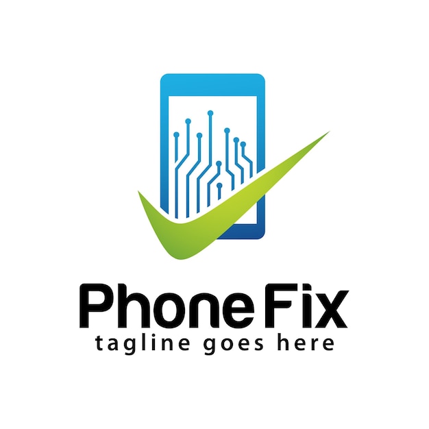 Phone fix logo design template