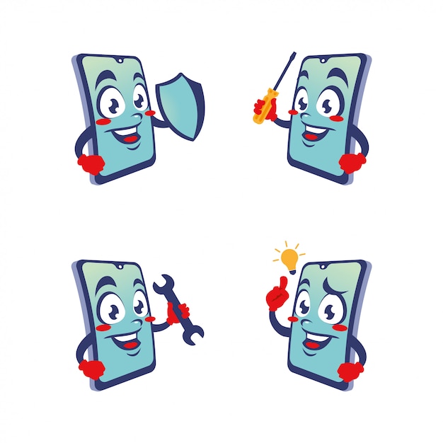 Phone gadget cartoon character cute