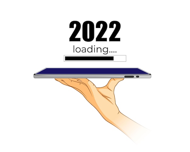 Phone in hand showing 2022 loading concept