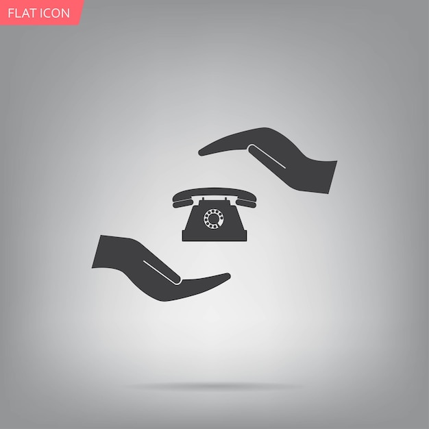 Phone in hands vector illustration on a gray background Eps 10