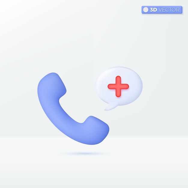 Phone hospital icon symbols crisis emergency urgent situation risk urgency concept 3d vector isolated illustration design cartoon pastel minimal style you can used for design ux ui print ad