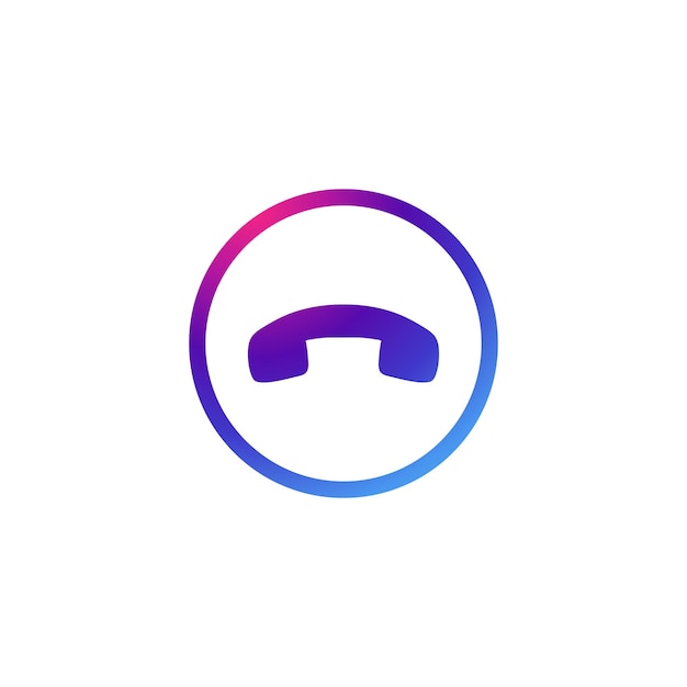 Vector phone icon with gradient purple effect