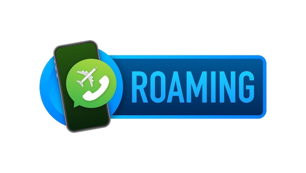 Phone International roaming call Voip telephony Vector stock illustration