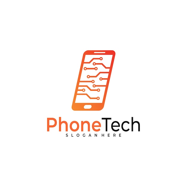 Шаблон векторного дизайна логотипа телефона