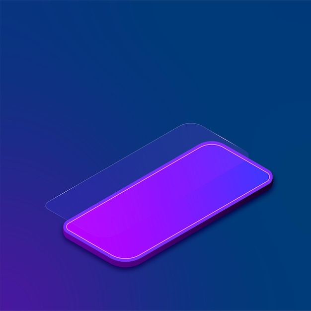 Vector phone mockup in isometric 3d. new technologies. vector illustration