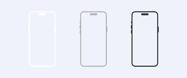Phone mockup Minimalist modern colored smartphones icon Vector illustration