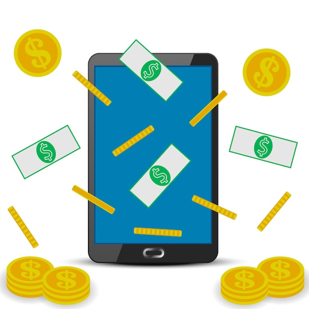 Vector phone money icon