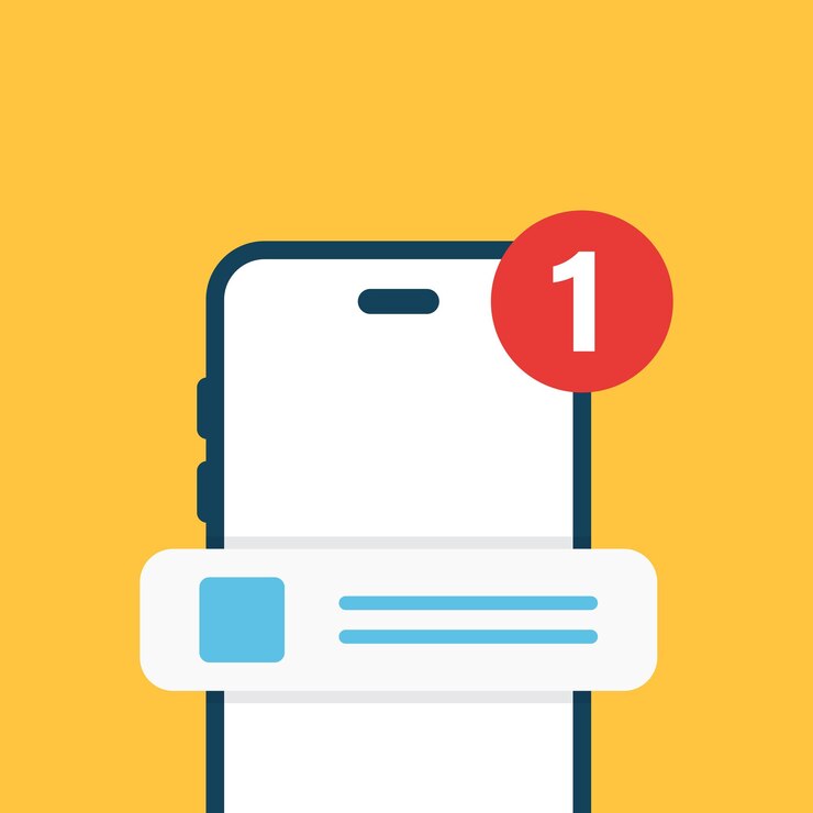 Vector phone notifications icon in flat style smartphone with new notice vector illustration on isolated background reminder message sign business concept