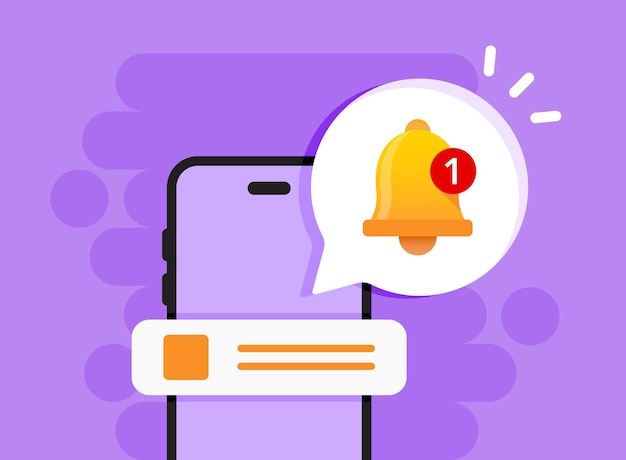 Phone notifications icon in flat style Smartphone with new notice vector illustration on isolated background Reminder message sign business concept