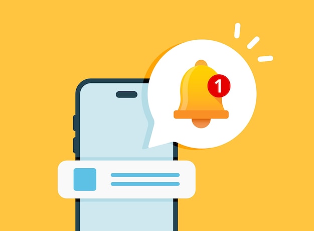 Phone notifications icon in flat style Smartphone with new notice vector illustration on isolated background Reminder message sign business concept