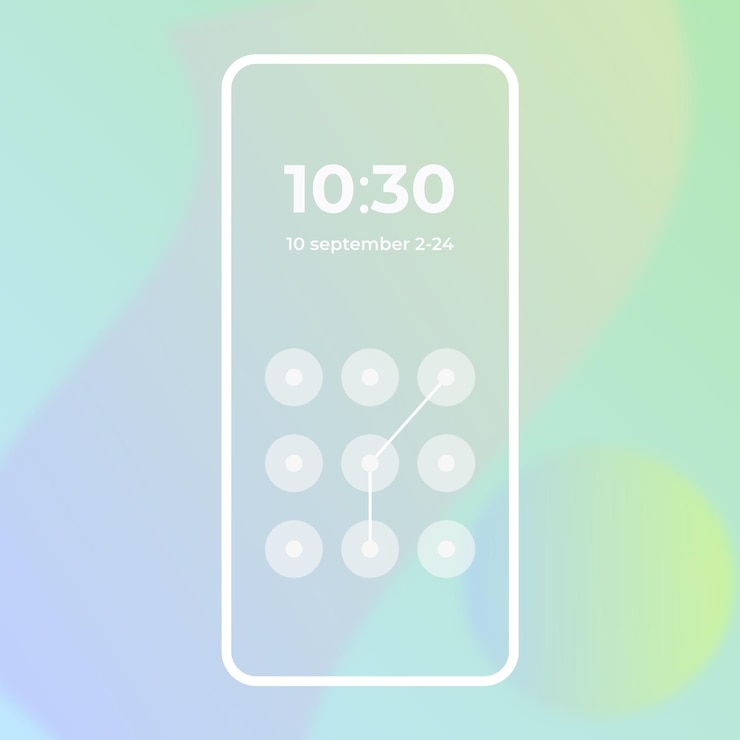 Vector phone pattern lock ui white design