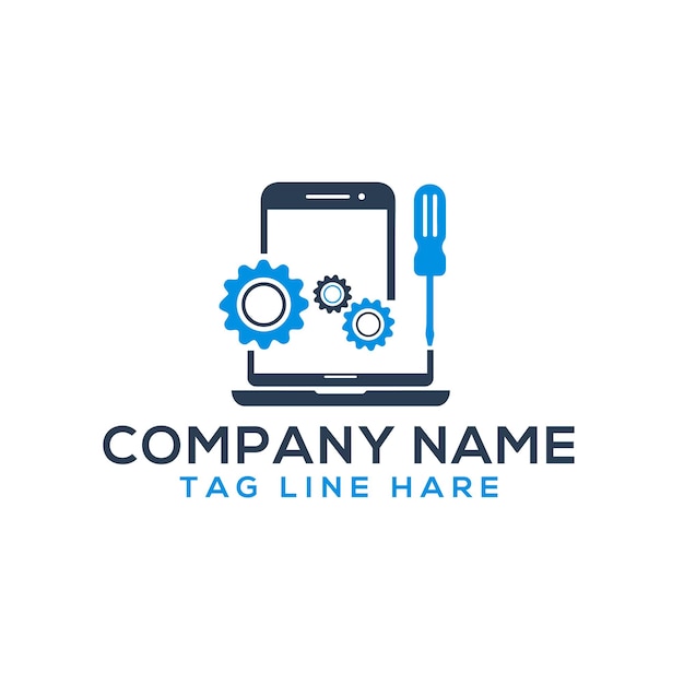 Vector phone repair company logo for your company