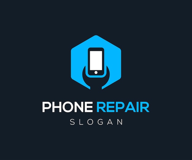 Vector phone repair logo template. cellphone repair