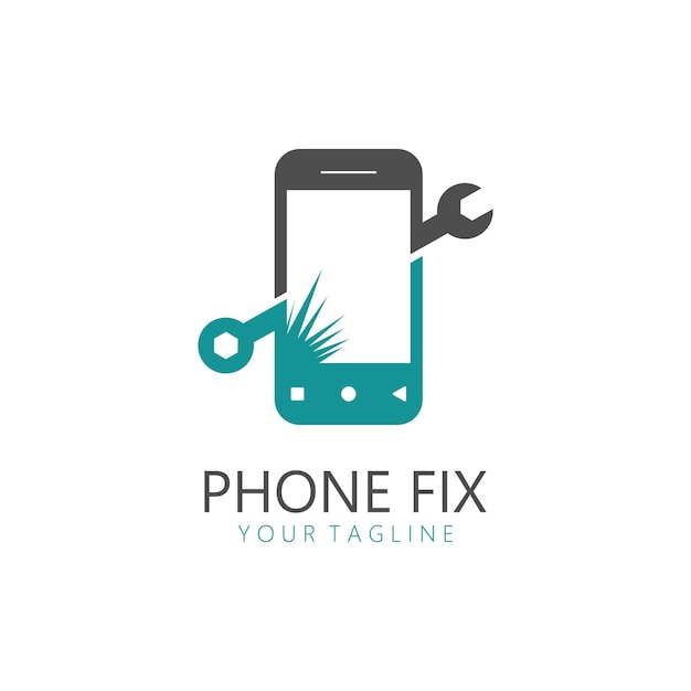 Vector phone repair service logo template