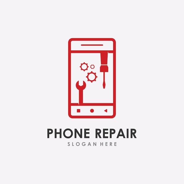 Vector phone repair service logo template