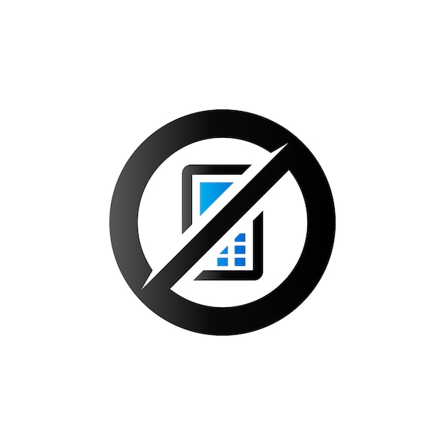 Vector phone restriction area icon in duo tone color smartphone prohibited