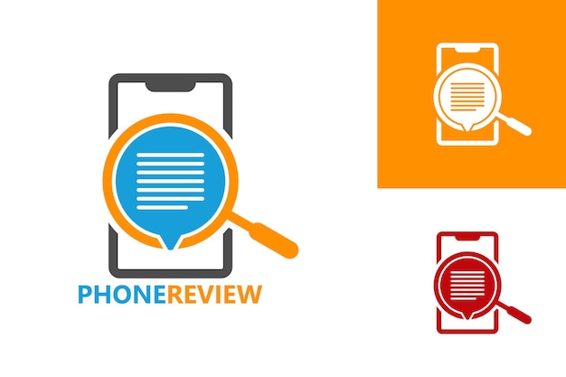 Recensione del telefono logo template design vector, emblem, design concept, creative symbol, icon