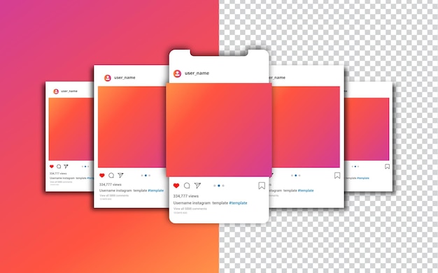 Vector a phone screen instagram social media mockup