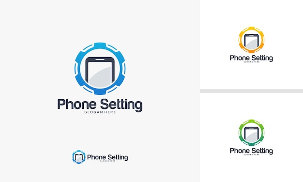 전화 서비스 로고 디자인 벡터 모바일 설정 로고 템플릿