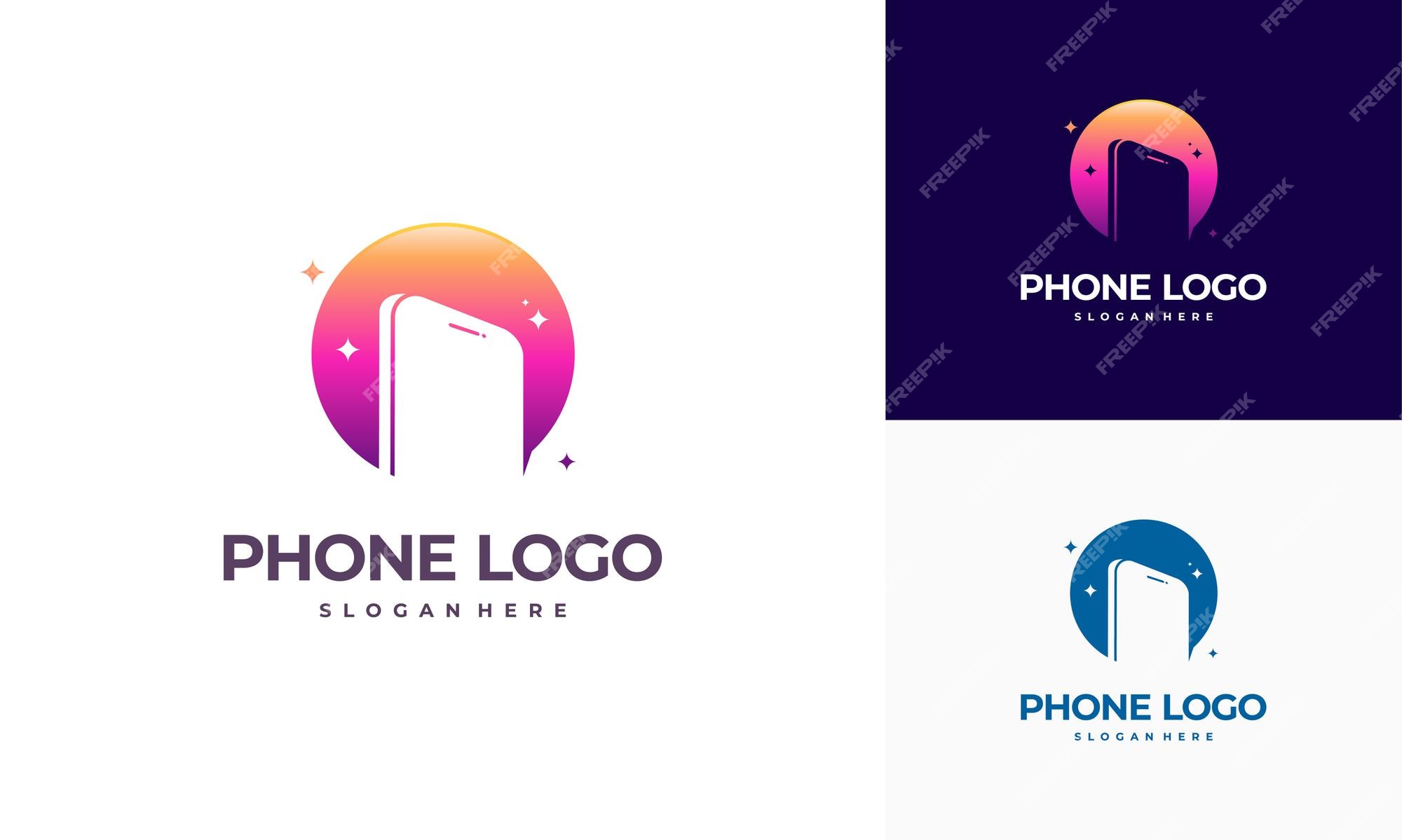 Premium Vector | Phone shop logo template and business cards