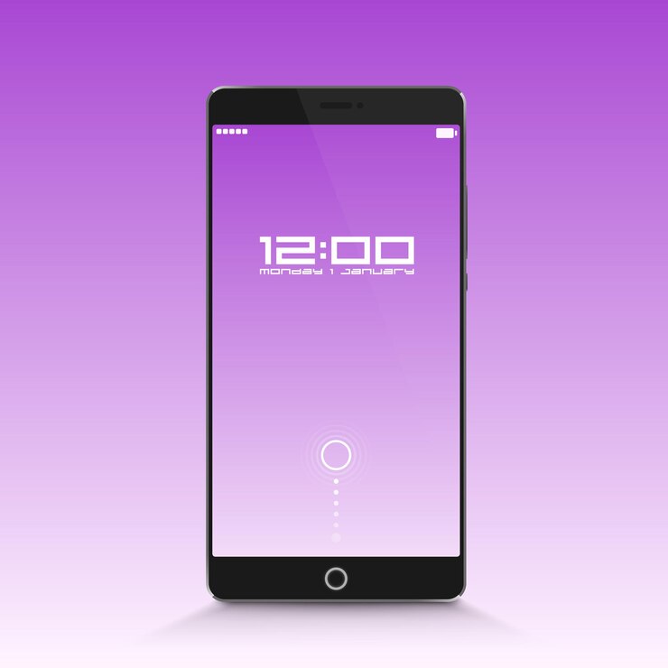 Vector phone in standby mode art. vector illustration