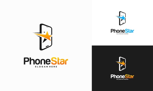 Phone Star logo designs concept vector Bright Phone logo template designs