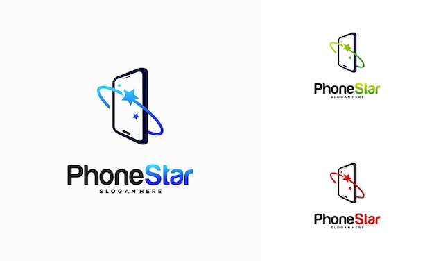 Phone Star-logo ontwerpen concept vector Bright Phone-logo sjabloonontwerpen