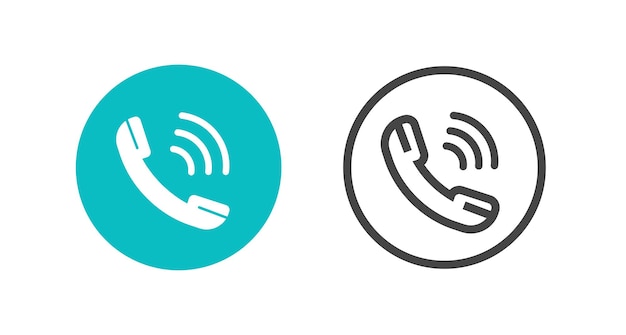 電話電話古いアイコン ボタンまたは携帯電話応答 ui 要素呼び出しレトロ フラット グラフィック