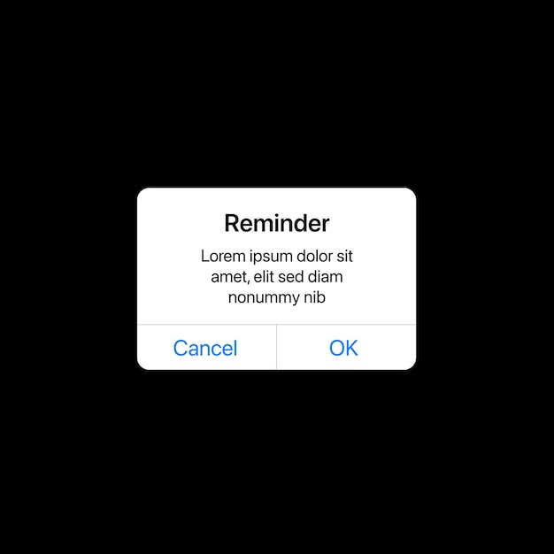 Vector phone ui reminder button