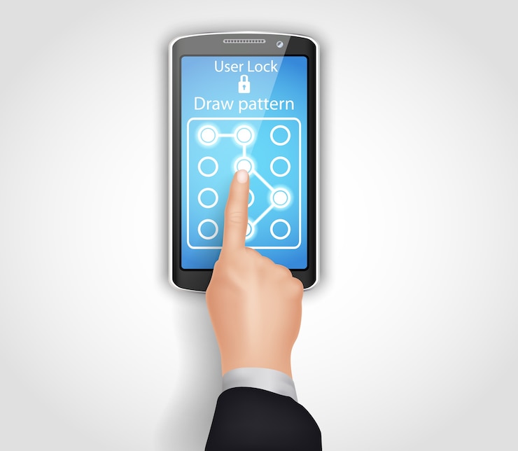 Vector phone unlocking pattern