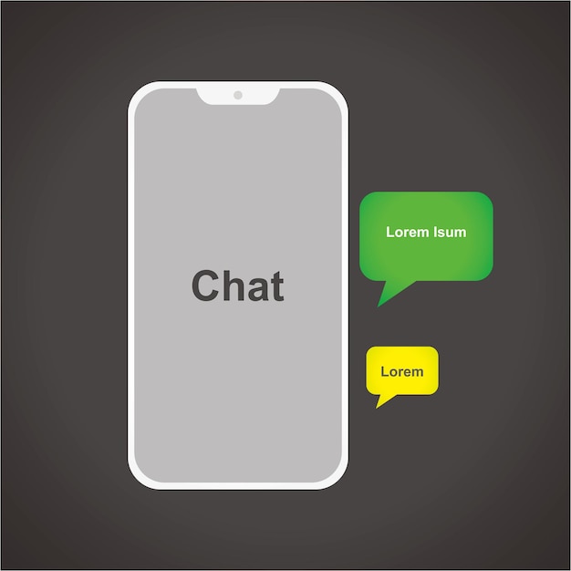 Phone vector template and chat smartphone