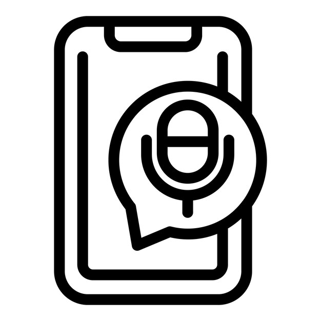 Phone virtual assistant icon outline vector Voice control command Artificial intelligence bot