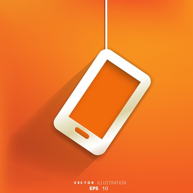 Vector phone web icon flat design