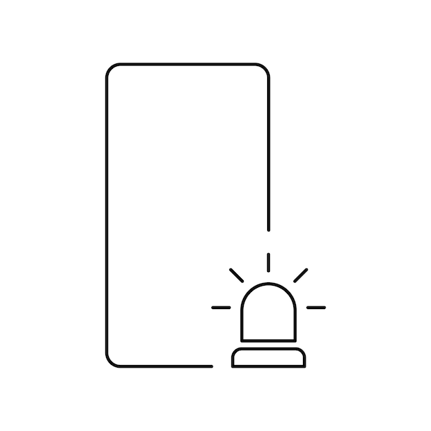 Phone with alarm sign Line vector icon