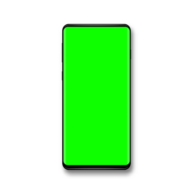 Telefono con sfondo verde chroma key. modello per il tuo design