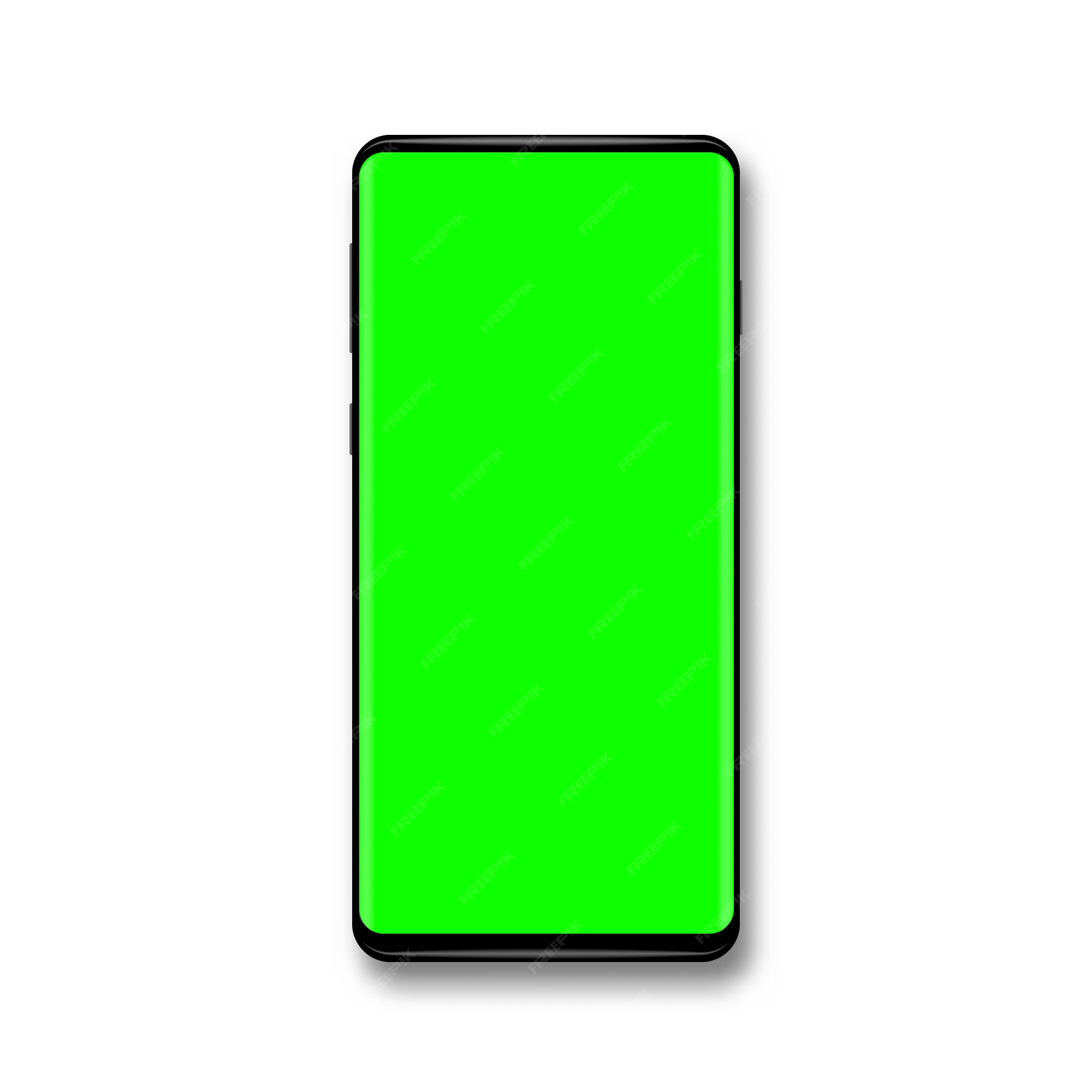 Premium Vector | Phone with green screen chroma key background. template  for your design