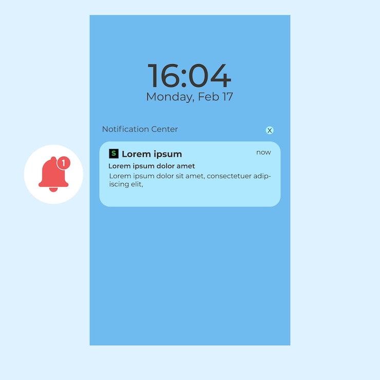 Vector phone with shopping notifications notification boxes template for iphone smartphone message interf