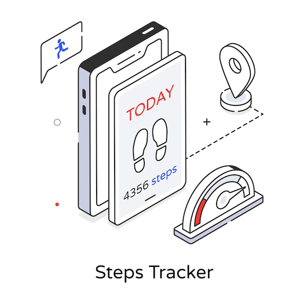 A phone with steps tracker written on it