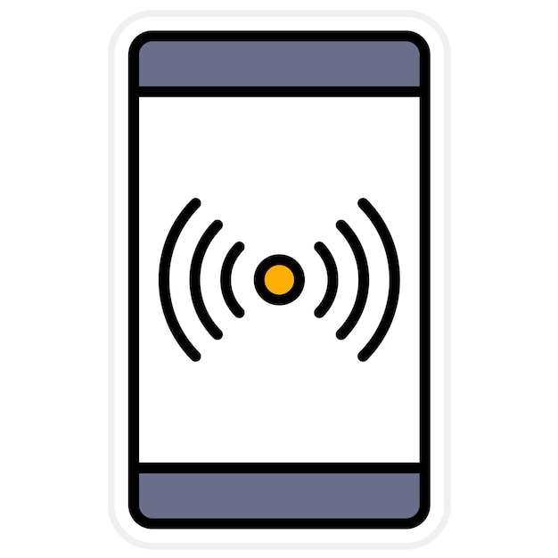 スピーカーを表示する画面の黄色い点を持つ電話