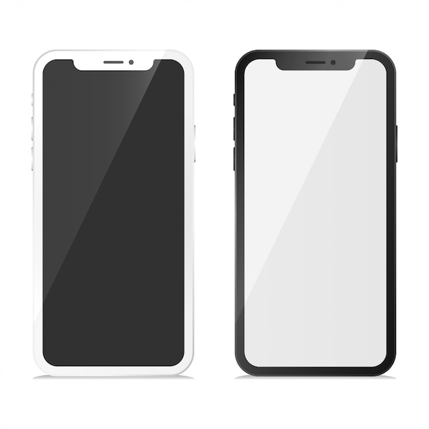 Phone x set mockup vector