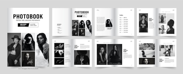 Vector photo book design or portfolio design template