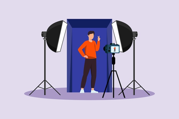 Концепция фотосессии цветная плоская векторная иллюстрация изолирована