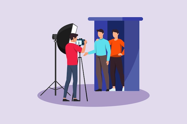photo box session concept colored flat vector illustration isolated